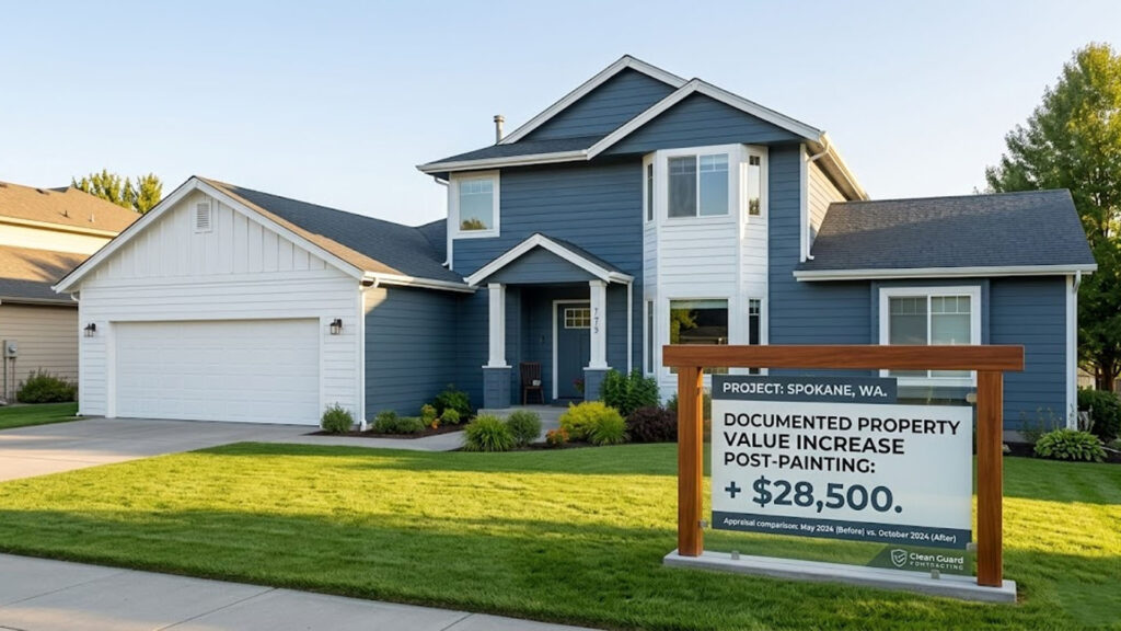 Specific Spokane home with documented value increase post-painting
